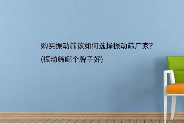 购买振动筛该如何选择振动筛厂家？(振动筛哪个牌子好)